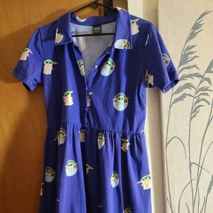 Blue Patterned Mini Dress